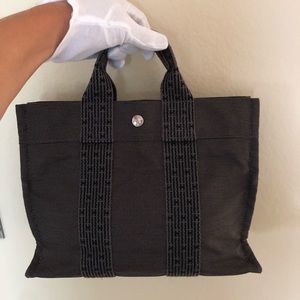 HERMÈS CANVAS TOTE HAND BAG